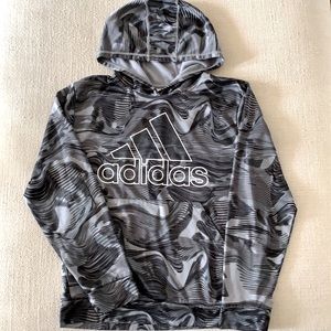 Adidas Big Boys Warp Camouflage All Over Print Pullover Hoodie